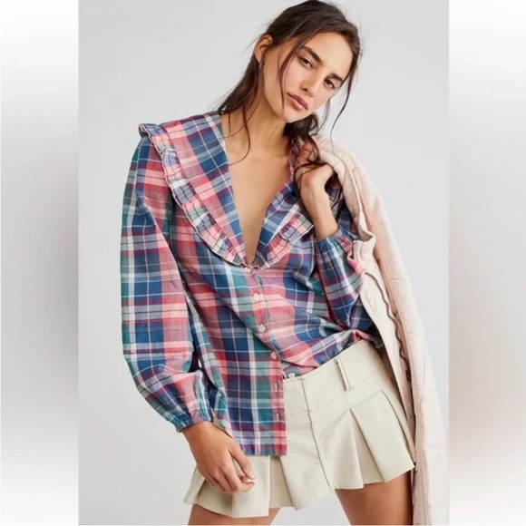 Free People Tops - Free people Molly ruffle top size xs NWOT